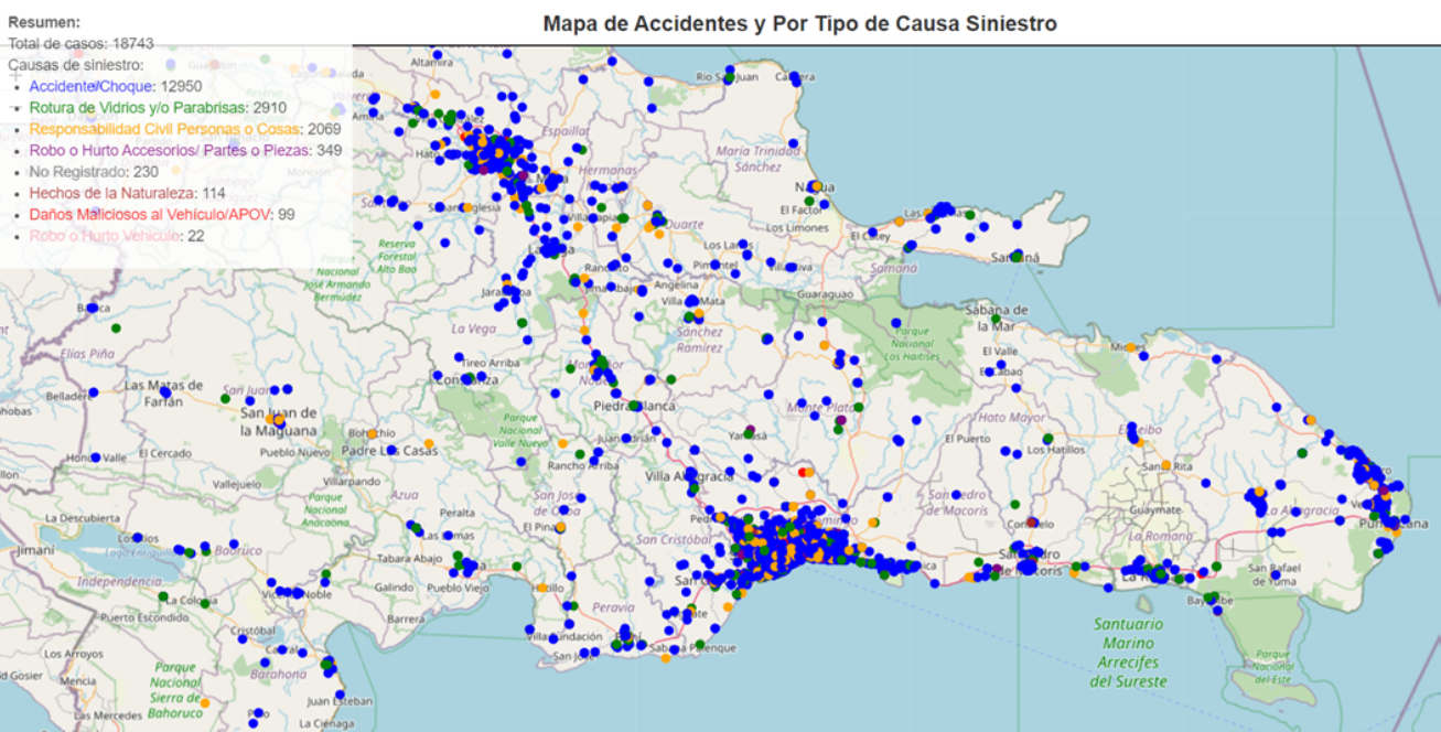 Map of accidents